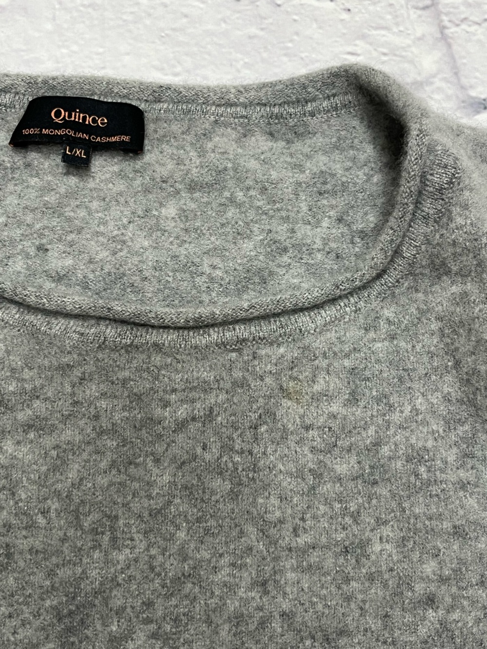 Quince 100% Mongolian Cashmere Batwing Sweater Heather gray Slouchy Oversized L - Picture 3 of 7